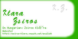 klara zsiros business card